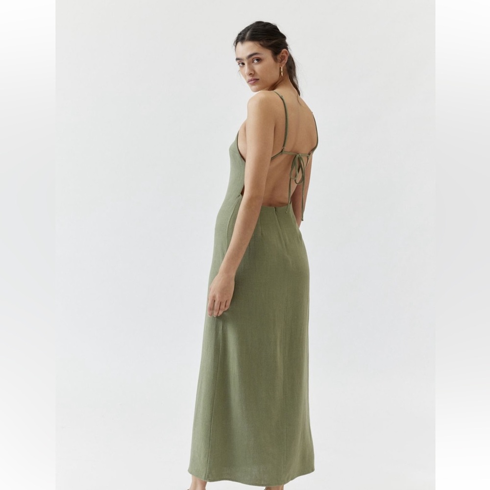 Urban Outfitters Slub Linen Open-Back Midi Dress - XS - Picture 6 of 9